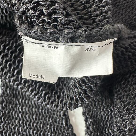 Joseph Ribkoff Sweater Womens XL Knit Black Relaxed Slinky Artsy Heavy Cut Out - Picture 7 of 10